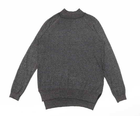 F&F Womens Grey High Neck  Viscose Pullover Jumper Size 8