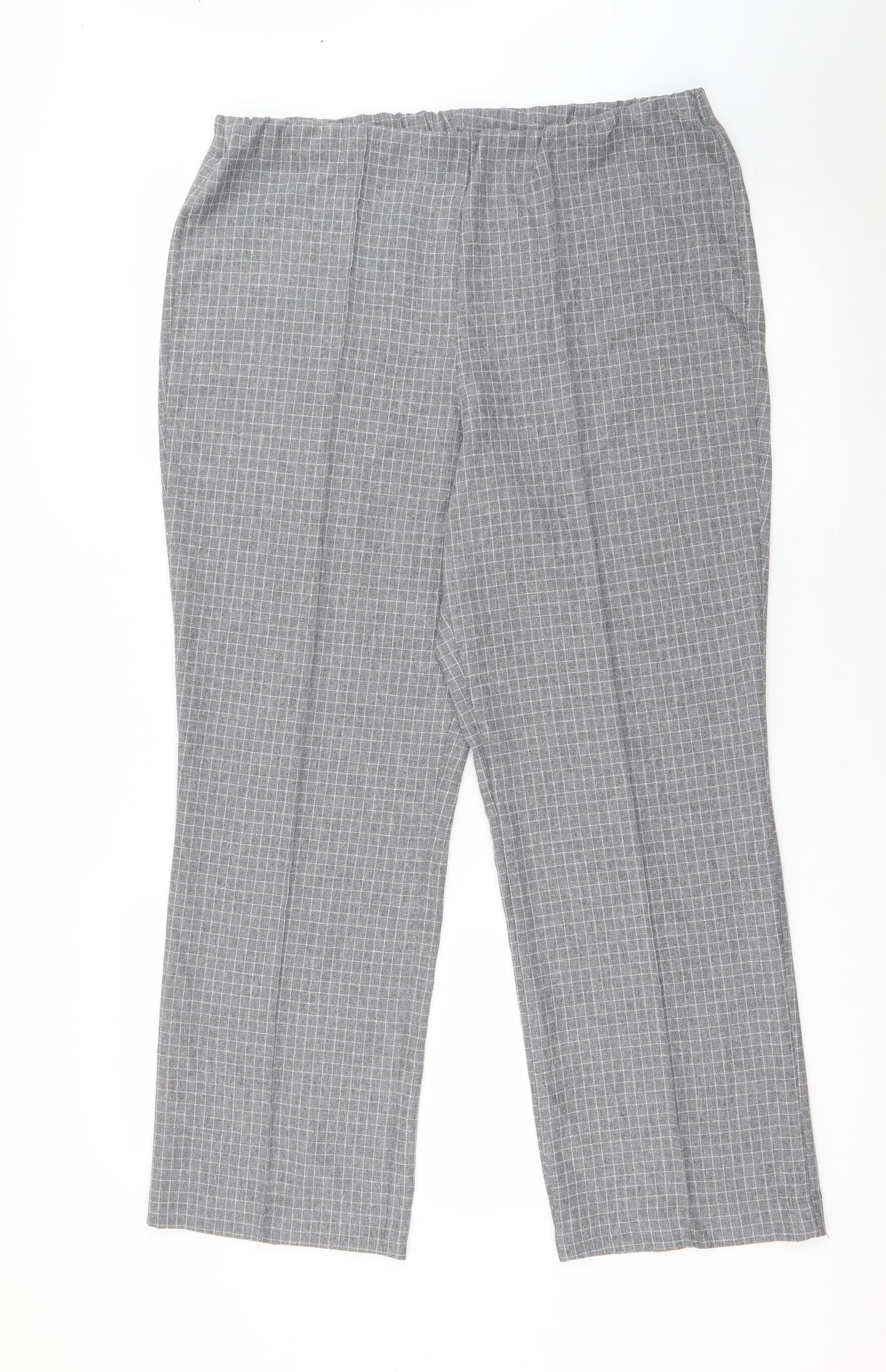Womens UK Size 12 Preworn Regular Fit Carrot Grey Trousers