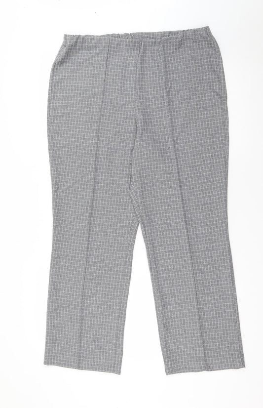 Womens UK Size 12 Preworn Regular Fit Carrot Grey Trousers
