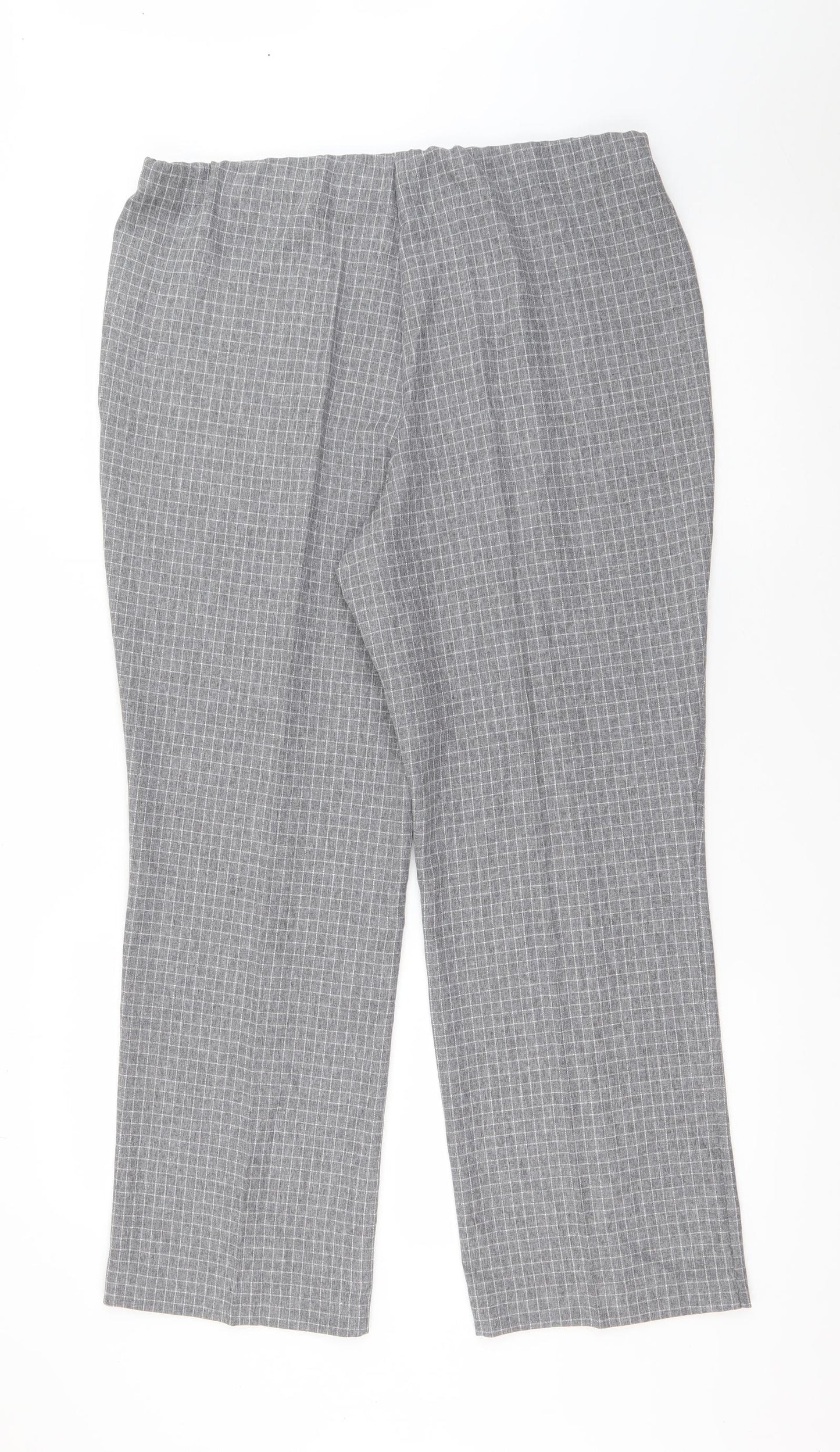 Womens UK Size 12 Preworn Regular Fit Carrot Grey Trousers