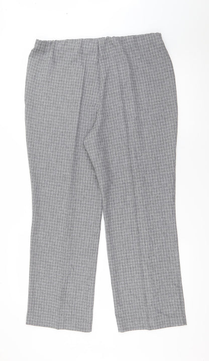 Womens UK Size 12 Preworn Regular Fit Carrot Grey Trousers