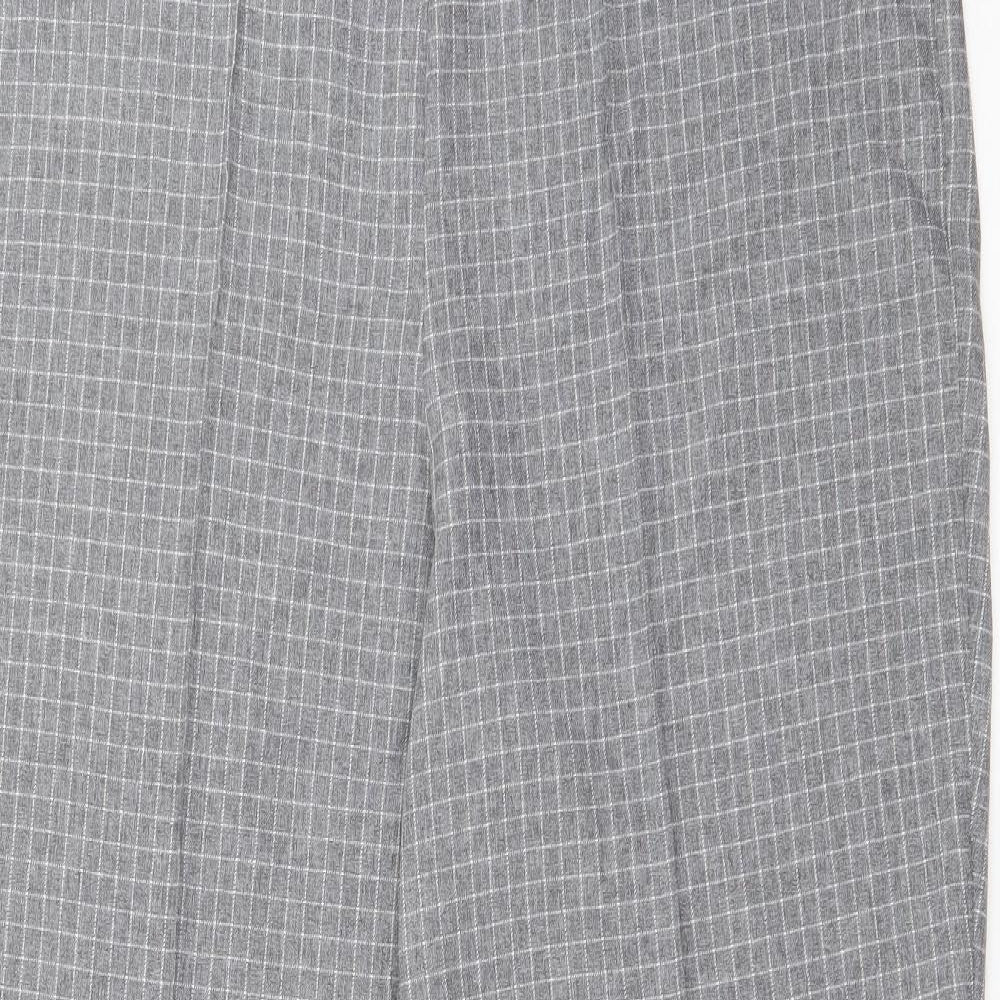Womens UK Size 12 Preworn Regular Fit Carrot Grey Trousers