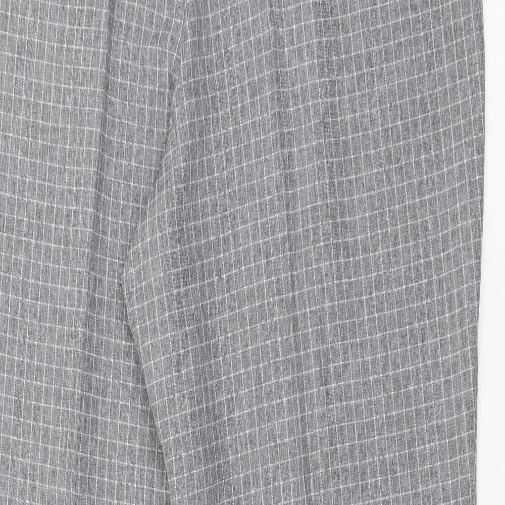 Womens UK Size 12 Preworn Regular Fit Carrot Grey Trousers
