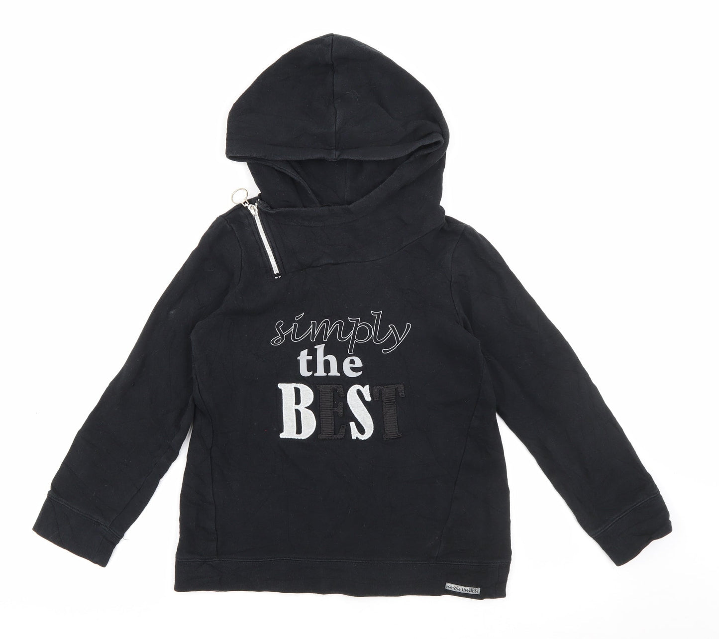 Coccodrillo Girls Black  Cotton Pullover Hoodie Size 11 Years  Zip
