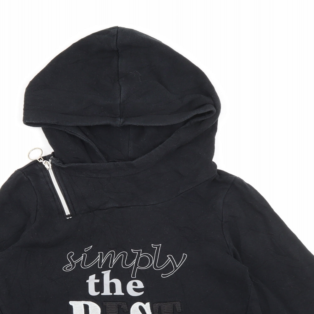 Coccodrillo Girls Black  Cotton Pullover Hoodie Size 11 Years  Zip