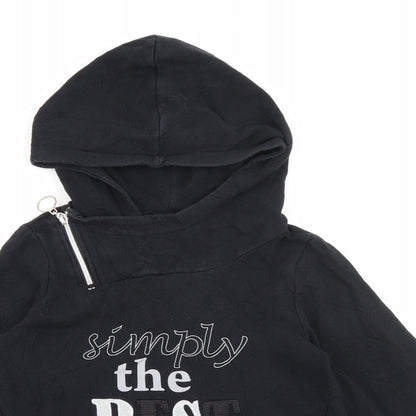 Coccodrillo Girls Black  Cotton Pullover Hoodie Size 11 Years  Zip
