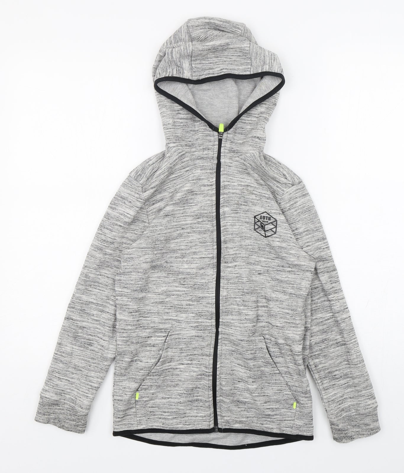 f7f Boys Grey  Cotton Full Zip Hoodie Size 9-10 Years  Zip