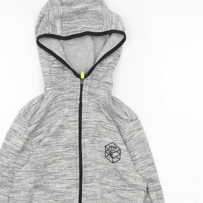 f7f Boys Grey  Cotton Full Zip Hoodie Size 9-10 Years  Zip