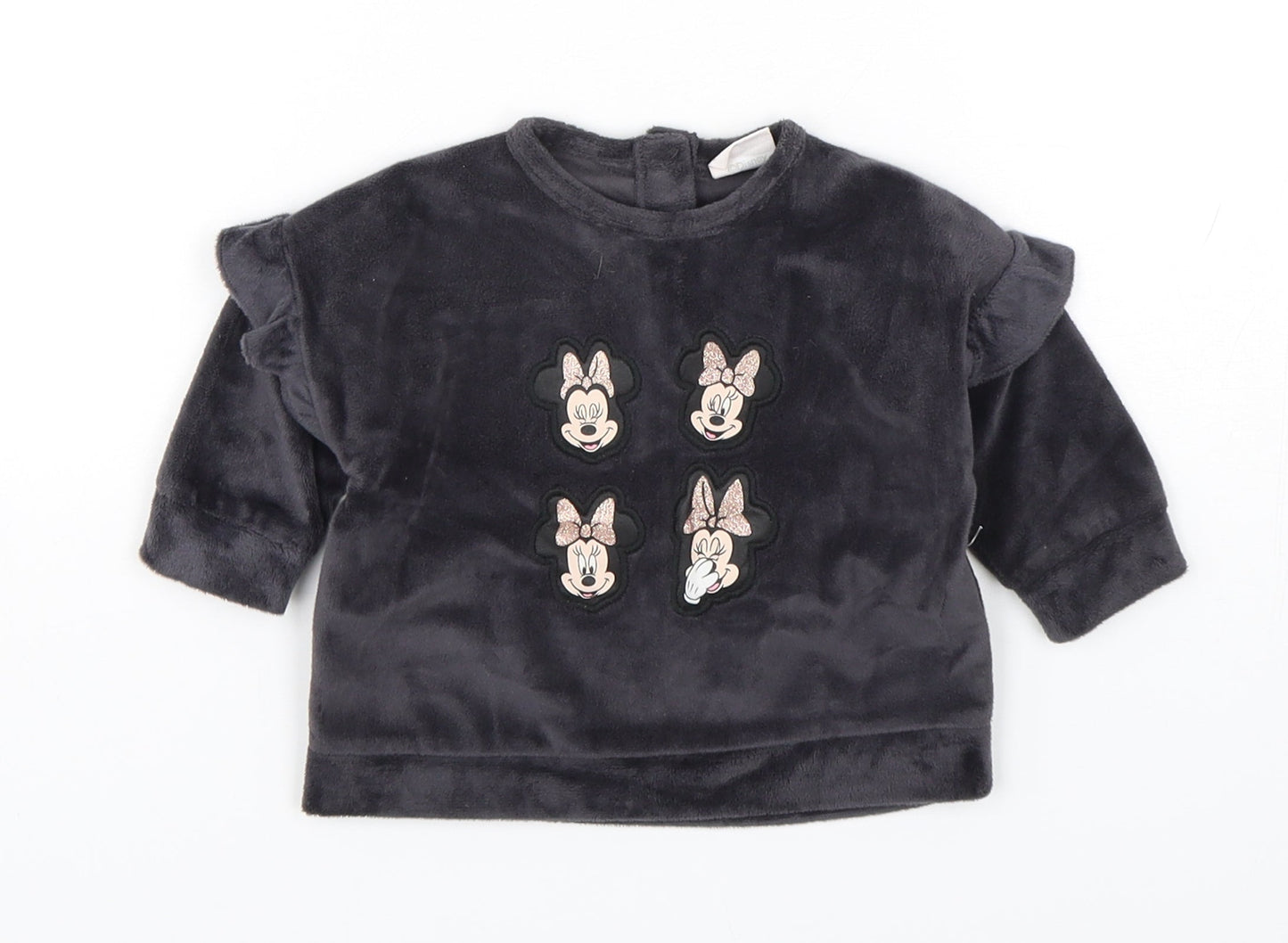 Disney Baby Girls Grey  Polyester Pullover Jumper Size 0-3 Months  Pullover - Minnie Mouse