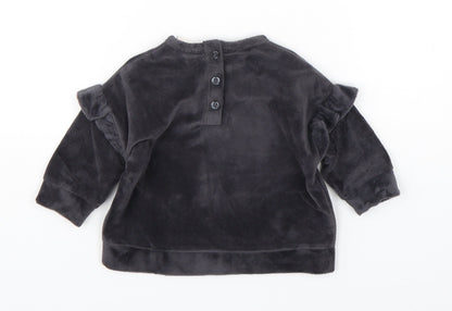 Disney Baby Girls Grey  Polyester Pullover Jumper Size 0-3 Months  Pullover - Minnie Mouse