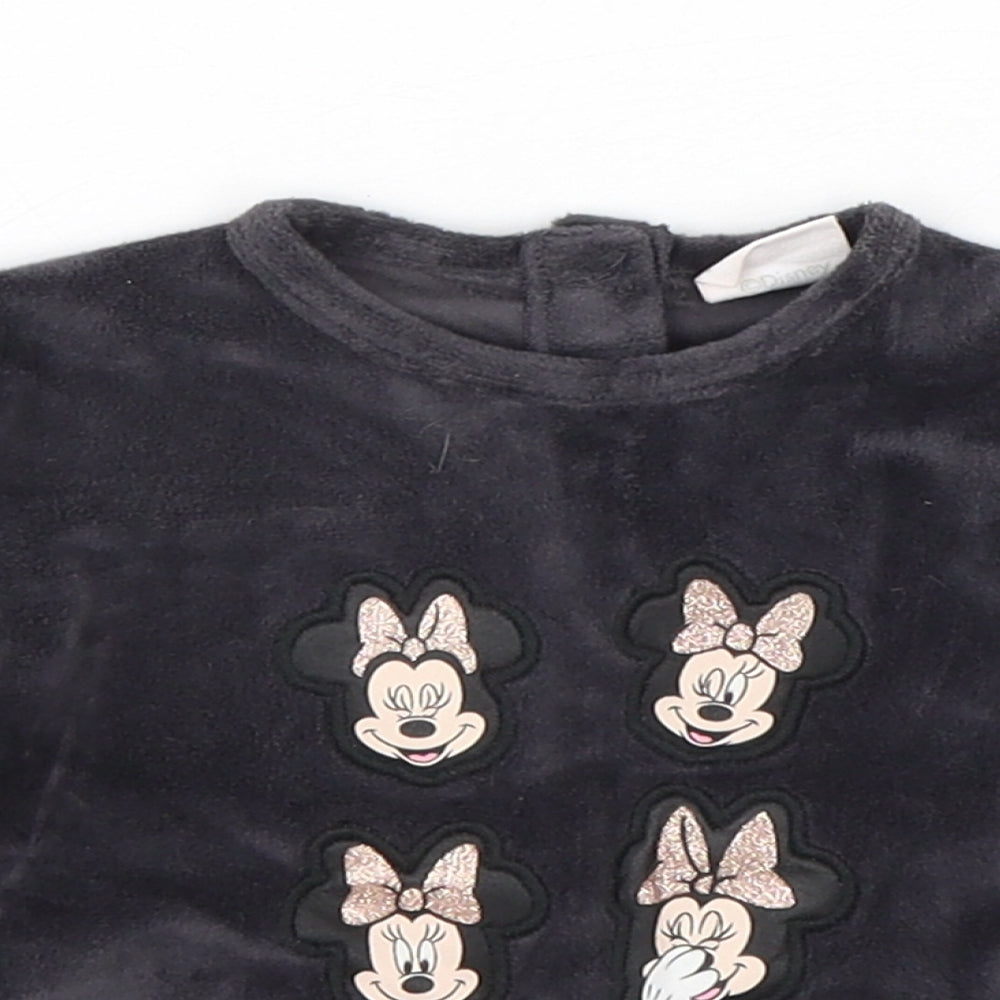 Disney Baby Girls Grey  Polyester Pullover Jumper Size 0-3 Months  Pullover - Minnie Mouse