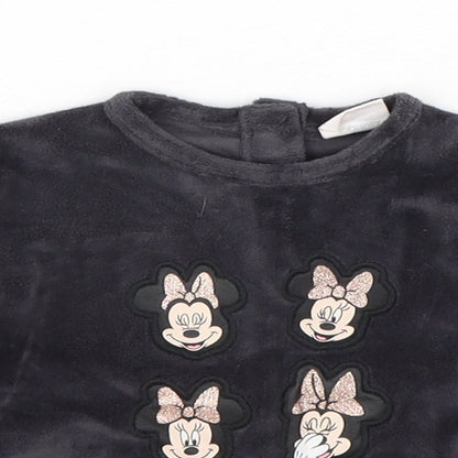 Disney Baby Girls Grey  Polyester Pullover Jumper Size 0-3 Months  Pullover - Minnie Mouse