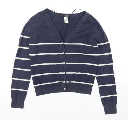 Womens UK Size S H&M Blue Cardigan Jumper