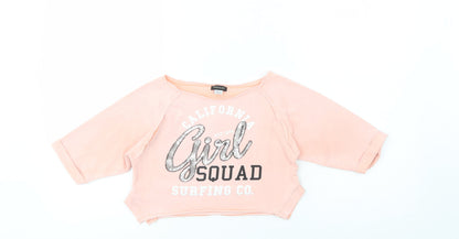 River Island Girls Pink  Cotton Pullover Sweatshirt Size 5-6 Years  Pullover - California