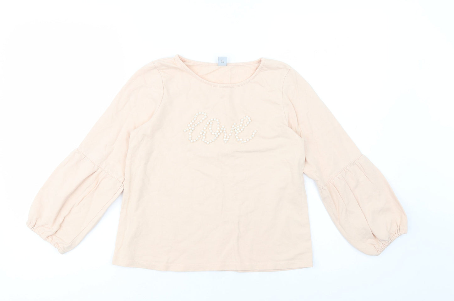 TU Girls Pink  Cotton Pullover Sweatshirt Size 8 Years  Pullover - Love