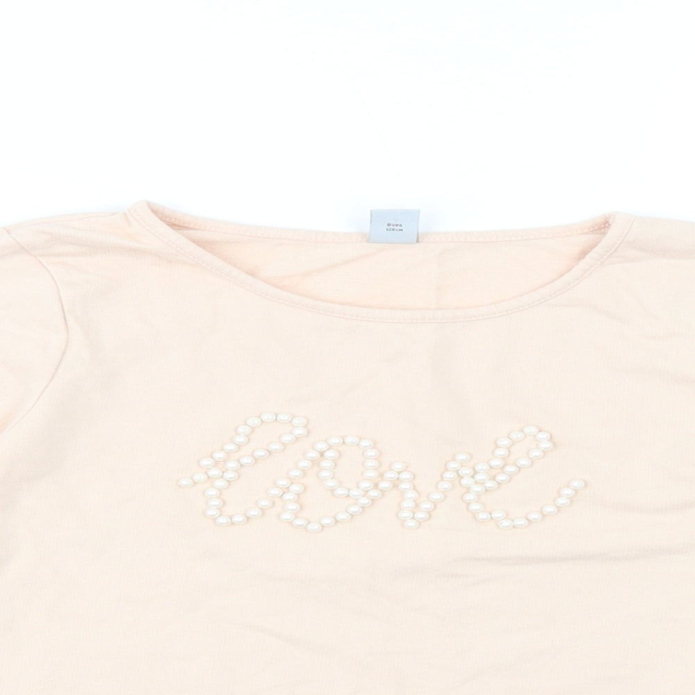 TU Girls Pink  Cotton Pullover Sweatshirt Size 8 Years  Pullover - Love