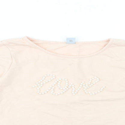 TU Girls Pink  Cotton Pullover Sweatshirt Size 8 Years  Pullover - Love