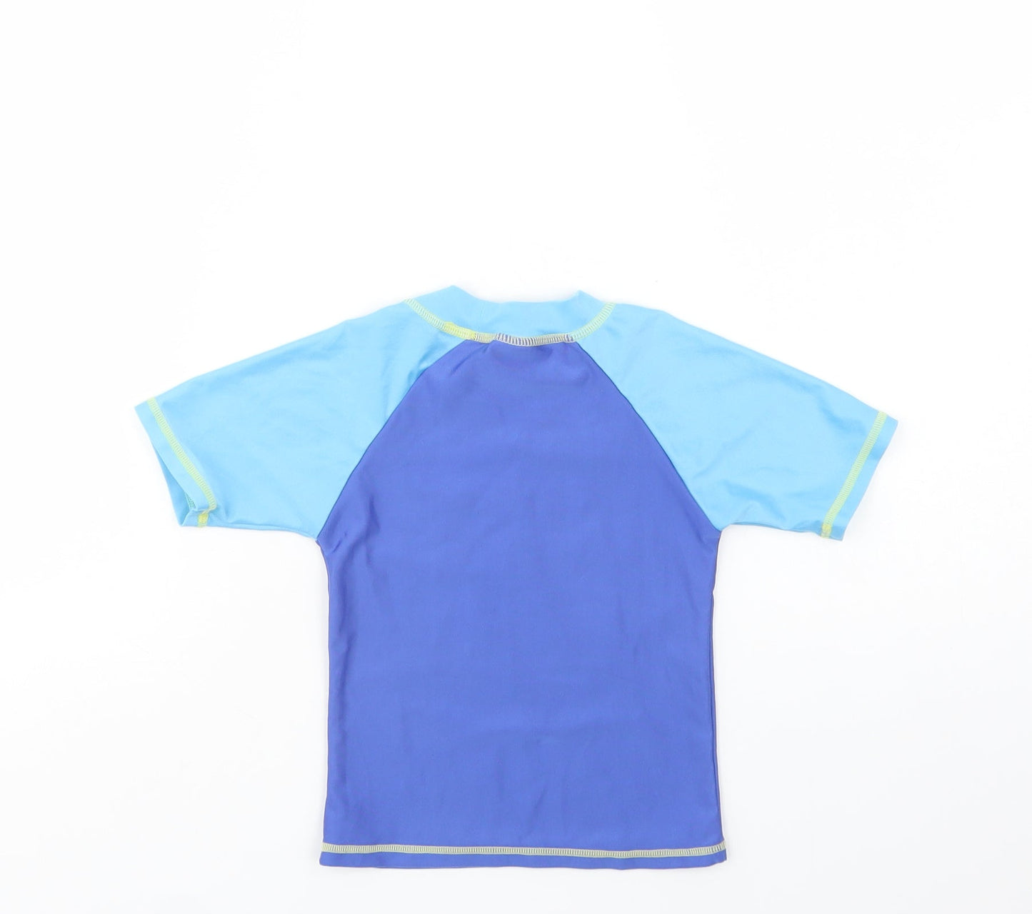 Free Summer Girls Blue Colourblock Polyester Pullover T-Shirt Size 3-4 Years Mock Neck Pullover - Team Surf