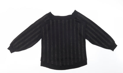 Back view of River Island women’s black cotton pullover sweatshirt, size XS, pullover