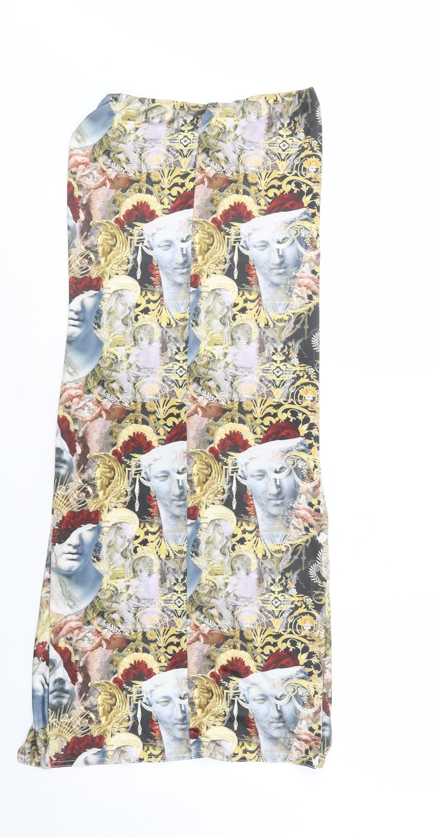 PRETTYLITTLETHING Womens Multicoloured Geometric Polyester Wrap Skirt Size 10