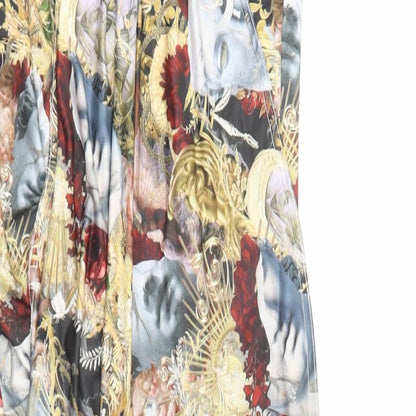 PRETTYLITTLETHING Womens Multicoloured Geometric Polyester Wrap Skirt Size 10