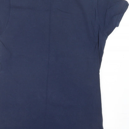 Womens UK Size S Gildan Blue Basic T-Shirt