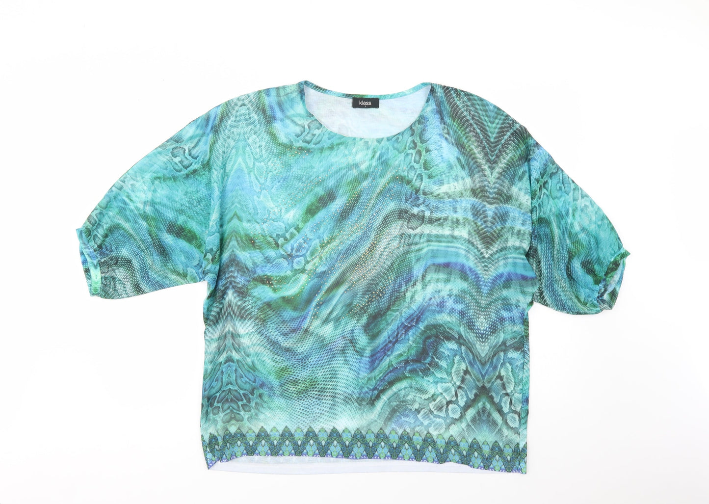 Womens UK Size L Klass Green Basic Blouse