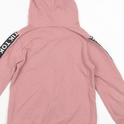 Preworn Girls Pink  Cotton Pullover Hoodie Size 6 Years  Pullover - Tik Tok
