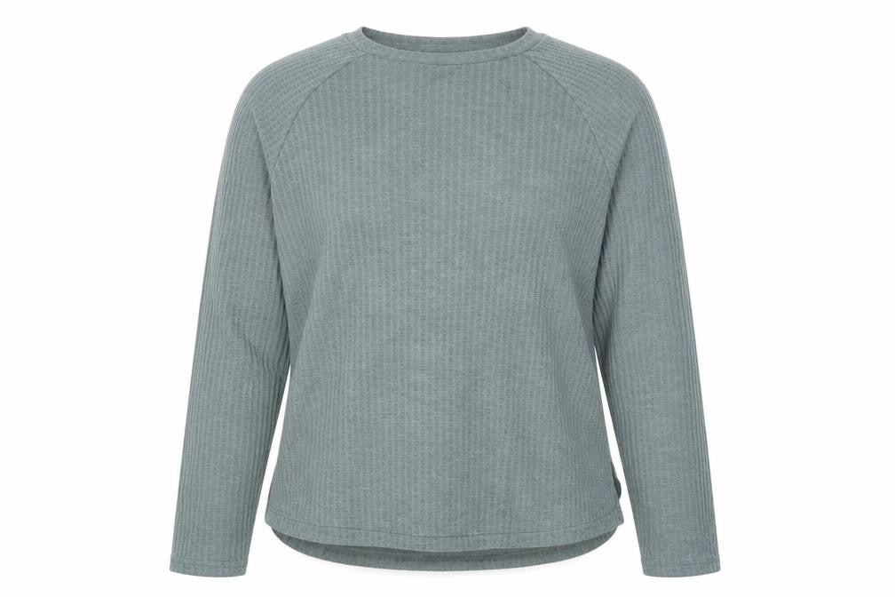 Front view of SHEIN women’s green polyester top lounge set, size L