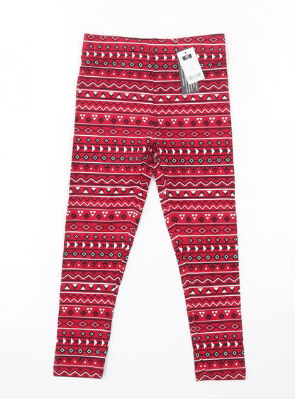 St Bernard for Dunnes stores Girls Red Geometric Cotton Jogger Trousers   Regular  - Leggings