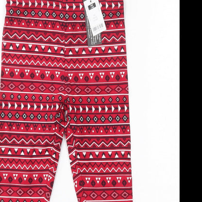 St Bernard for Dunnes stores Girls Red Geometric Cotton Jogger Trousers   Regular  - Leggings