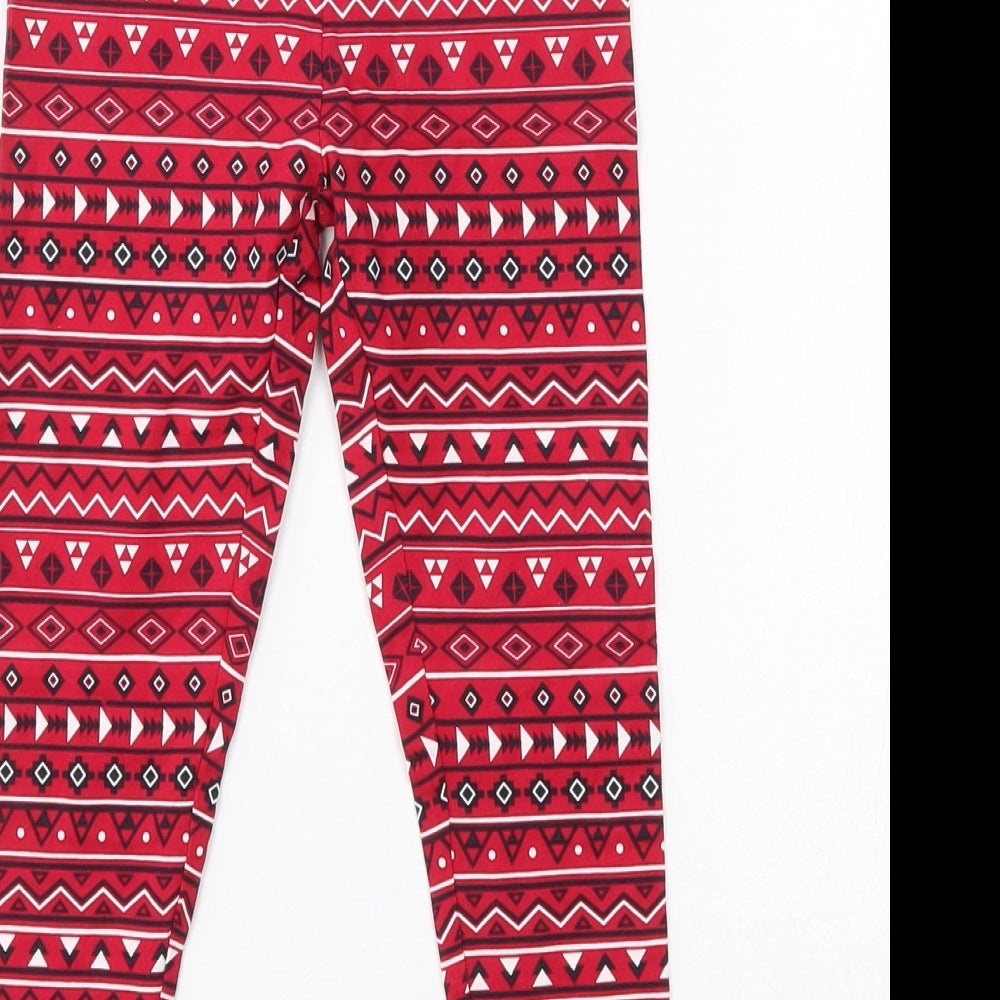St Bernard for Dunnes stores Girls Red Geometric Cotton Jogger Trousers   Regular  - Leggings