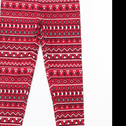 St Bernard for Dunnes stores Girls Red Geometric Cotton Jogger Trousers   Regular  - Leggings