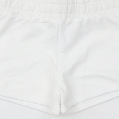 Dunes Girls White  Cotton Sweat Shorts Size 5 Years  Regular Drawstring