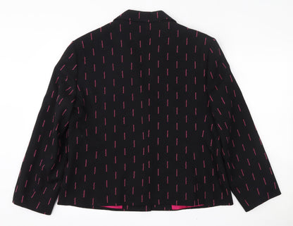 Back view of Max Pierre women’s black jacket blazer, size UK 16, button