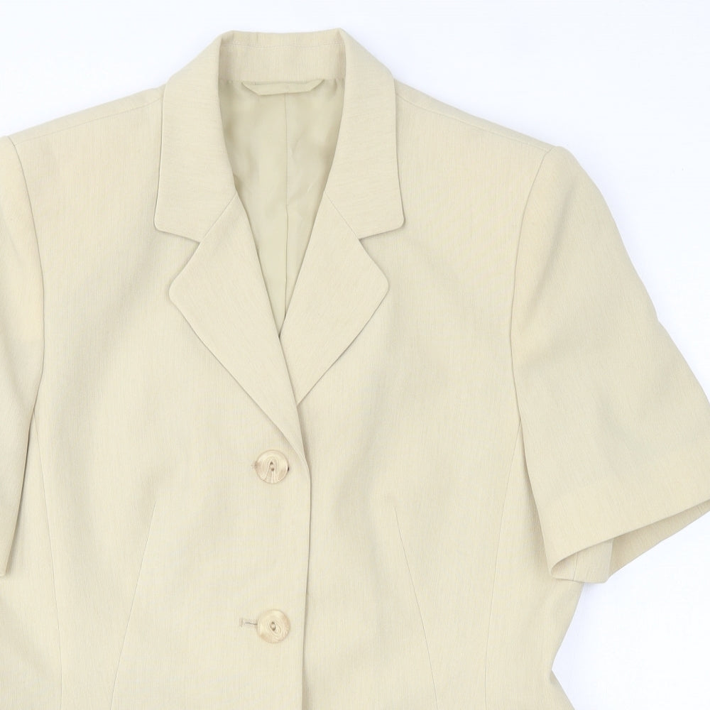 BHS Womens Beige  100% Polyester Jacket Suit Jacket Size 14