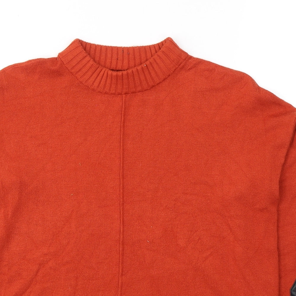 Md'm Womens Orange  Viscose Basic Blouse Size 10 Round Neck