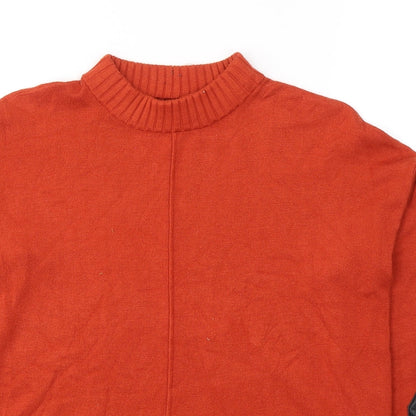 Md'm Womens Orange  Viscose Basic Blouse Size 10 Round Neck