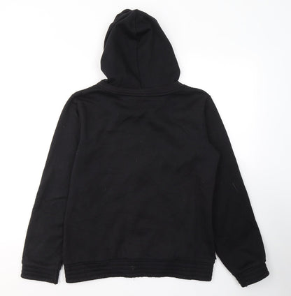 Back view of LA Gear women’s black polyester full zip sweatshirt, size UK 12, zip