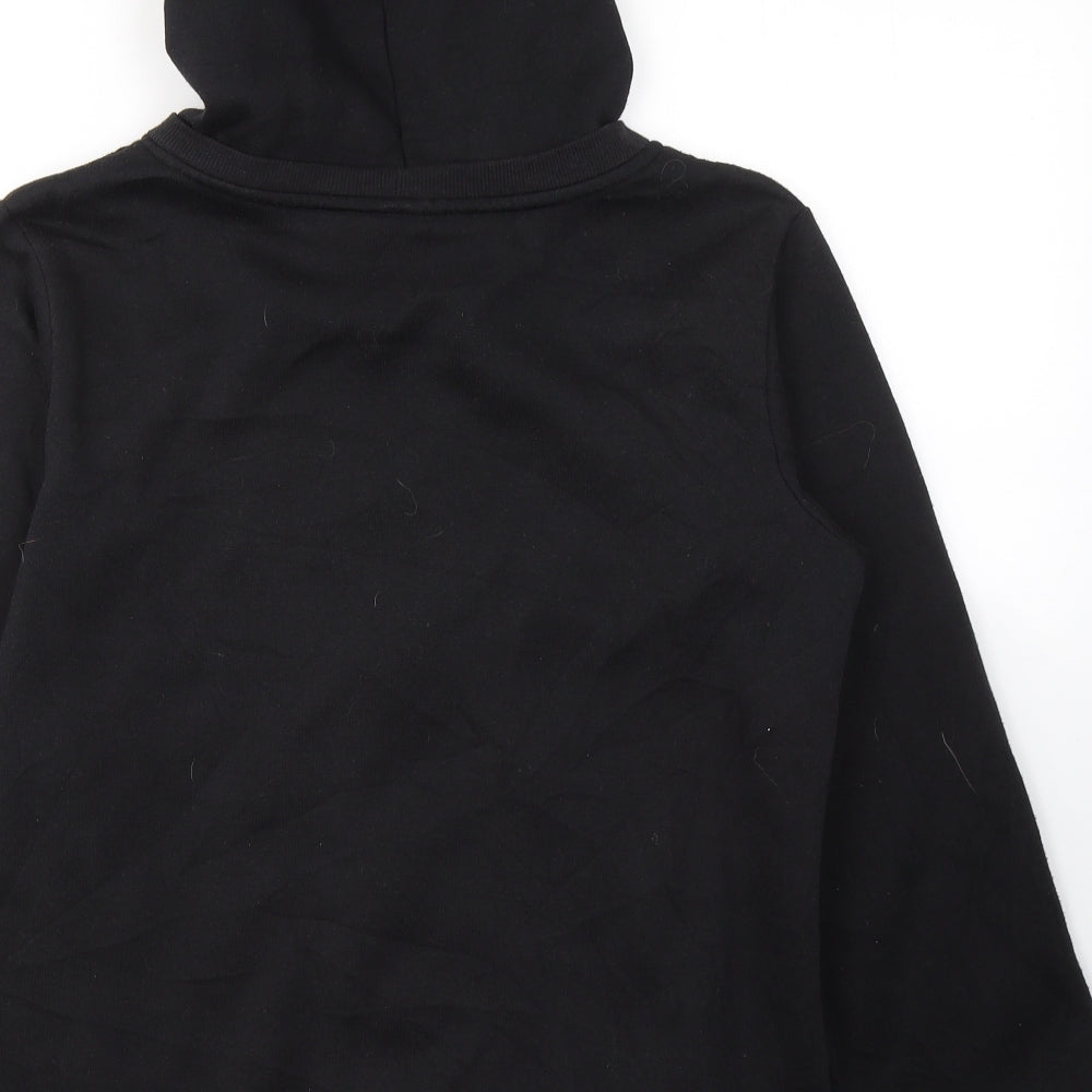 Brand and care label for LA Gear women’s black polyester full zip sweatshirt, size UK 12, zip