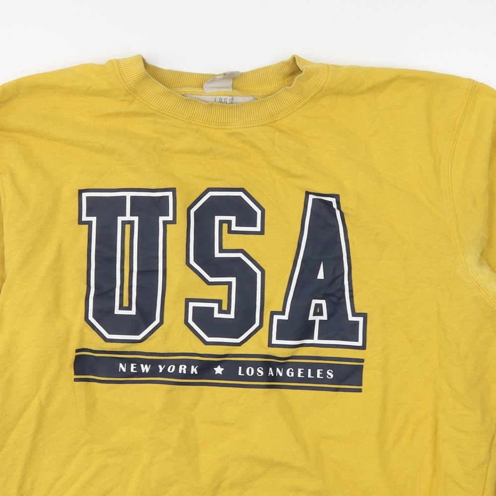 Mens UK Size S H&M Yellow Pullover Sweatshirt