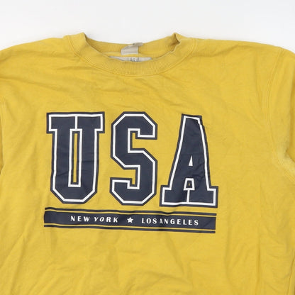 Mens UK Size S H&M Yellow Pullover Sweatshirt