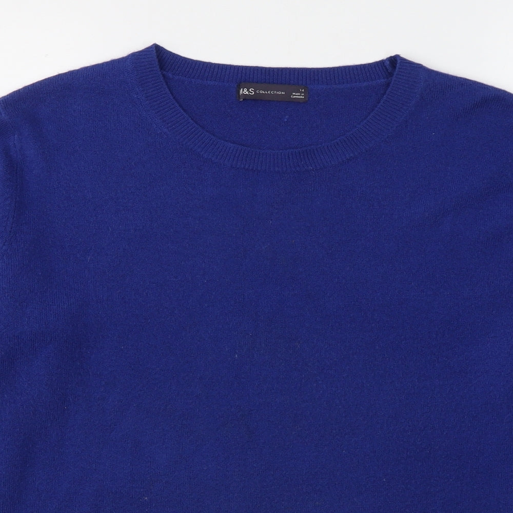 Womens UK Size 14 Marks and Spencer Blue Basic Blouse