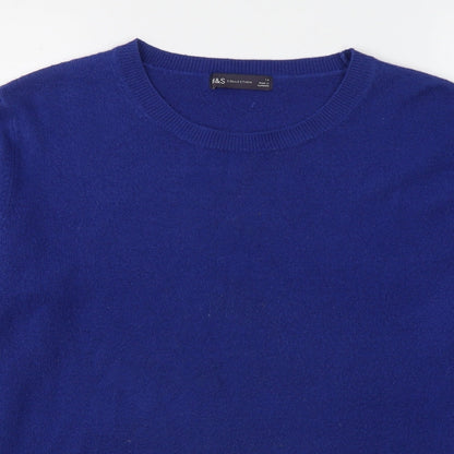 Womens UK Size 14 Marks and Spencer Blue Basic Blouse