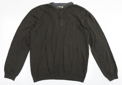 North Coast Mens Green Round Neck  Polyester Pullover Jumper Size L