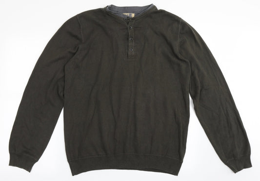 North Coast Mens Green Round Neck  Polyester Pullover Jumper Size L
