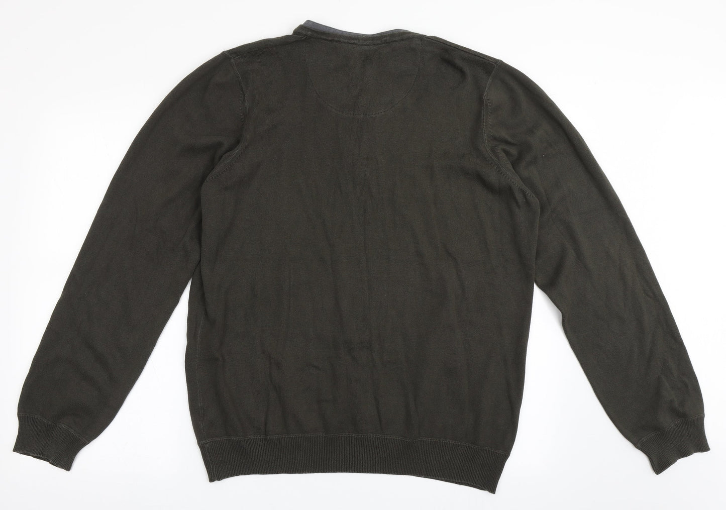 North Coast Mens Green Round Neck  Polyester Pullover Jumper Size L