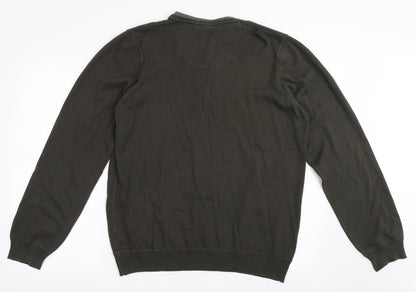 North Coast Mens Green Round Neck  Polyester Pullover Jumper Size L