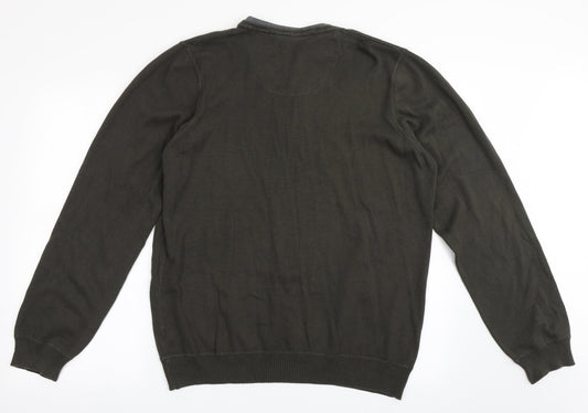 North Coast Mens Green Round Neck  Polyester Pullover Jumper Size L