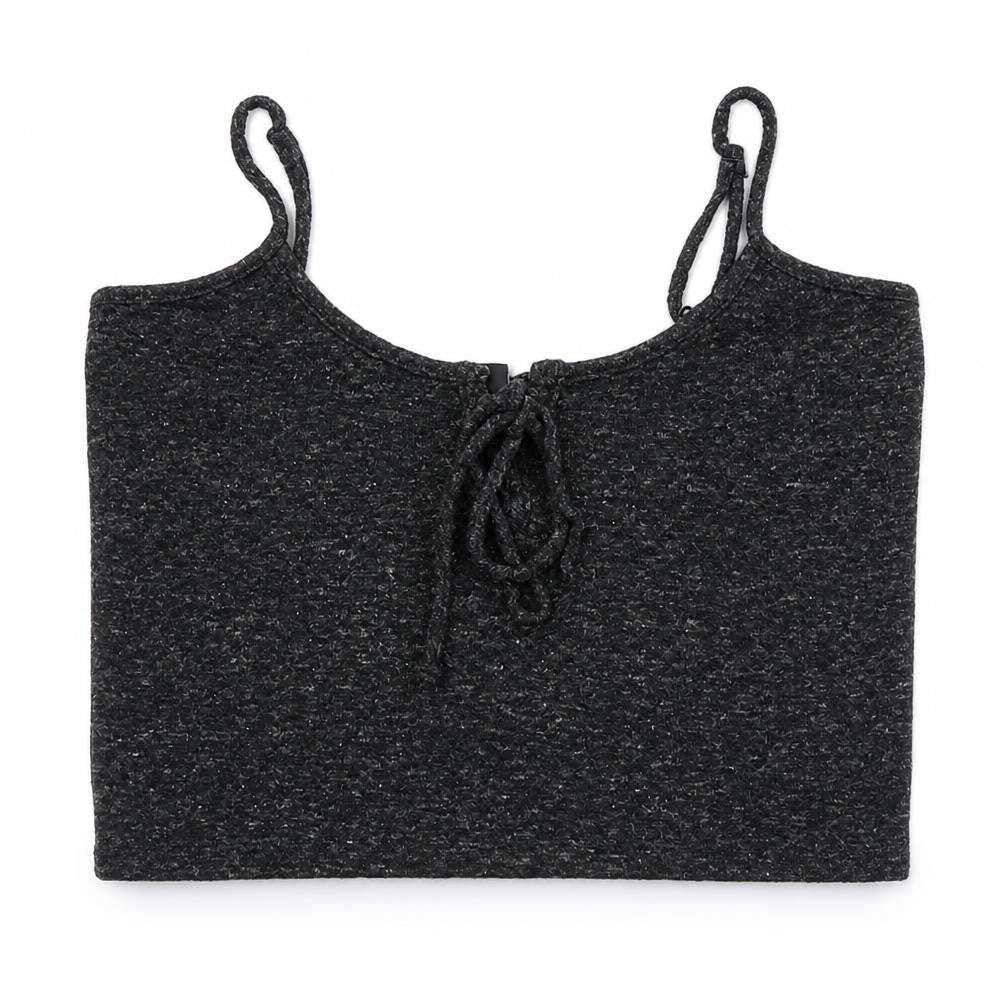 Front view of FACTORIE women’s grey polyester cropped t-shirt, size S, round neck